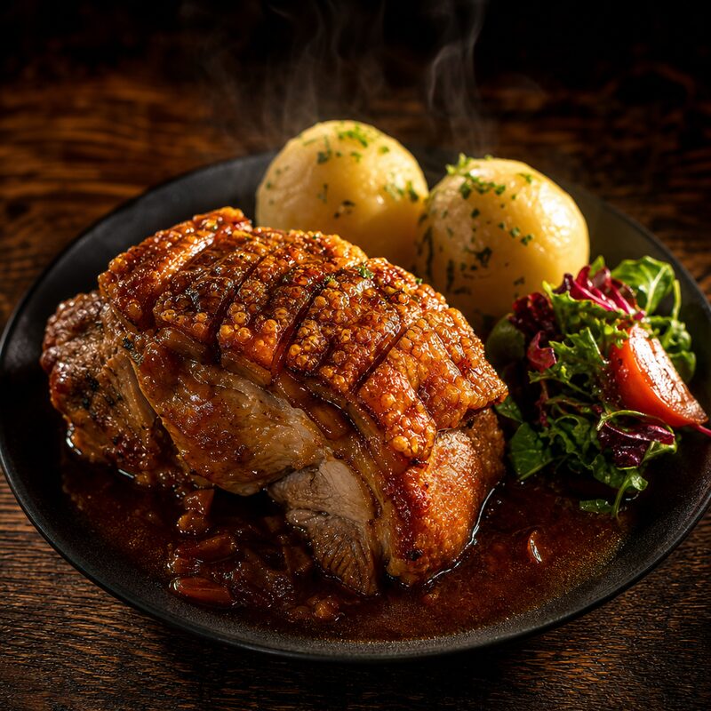 Ofenfrischer Krustenbraten